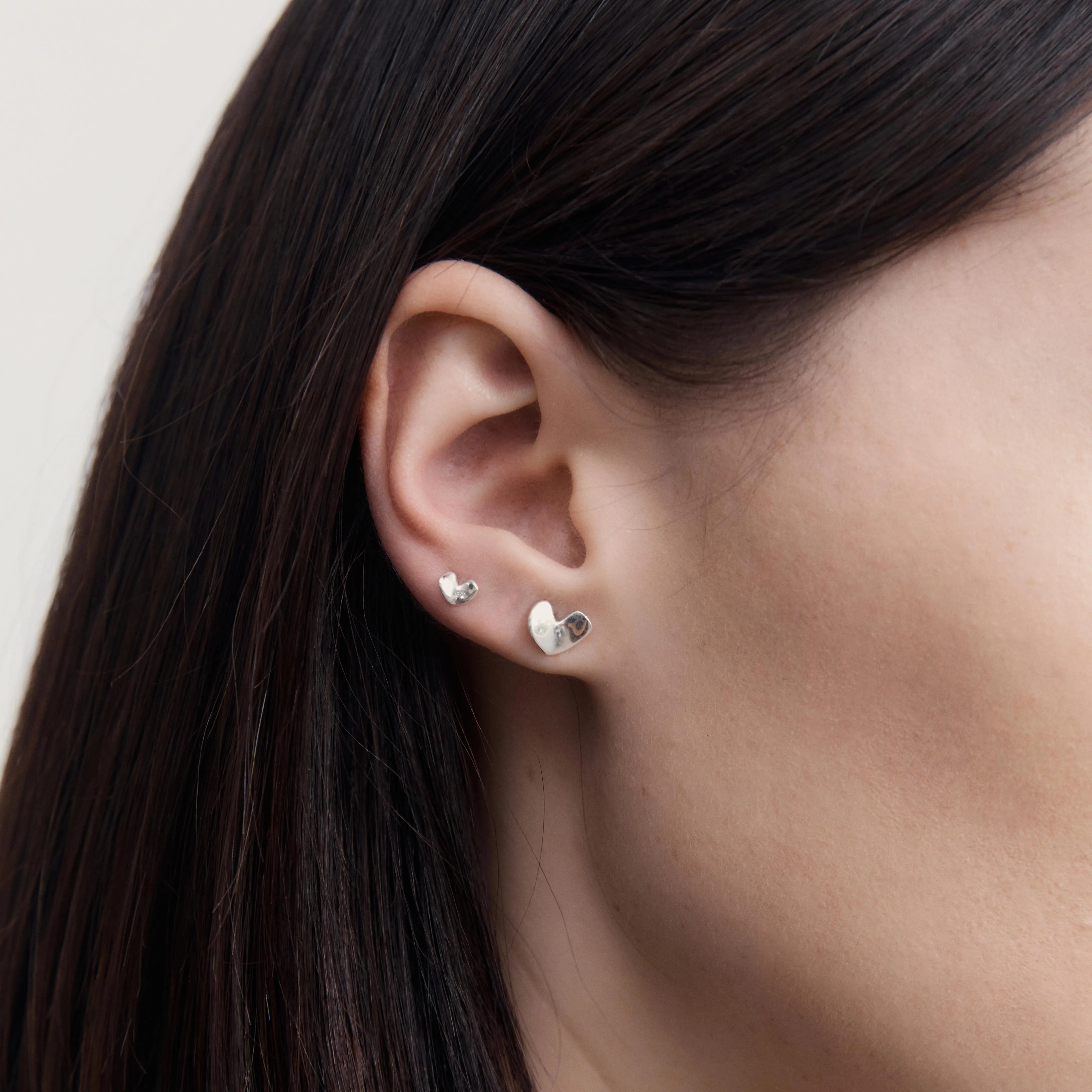 14k Mini Sculpted Heart Studs sold by AGMES product image thumbnail 5