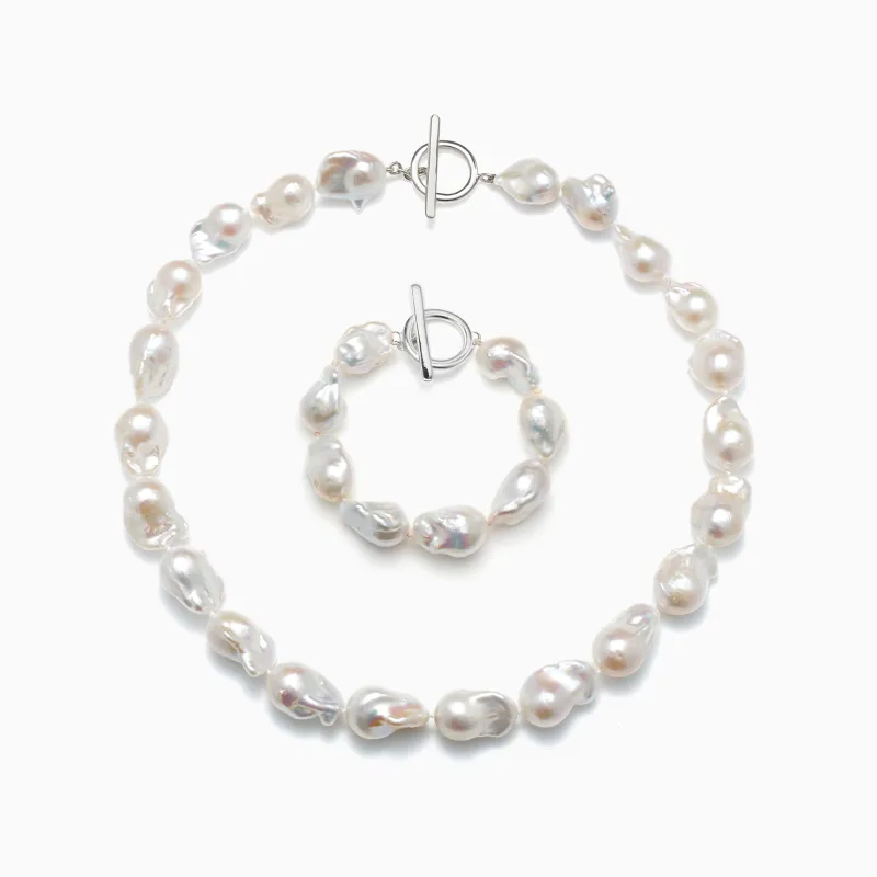 Baroque Pearl Necklace + Bracelet Set made by AGMES