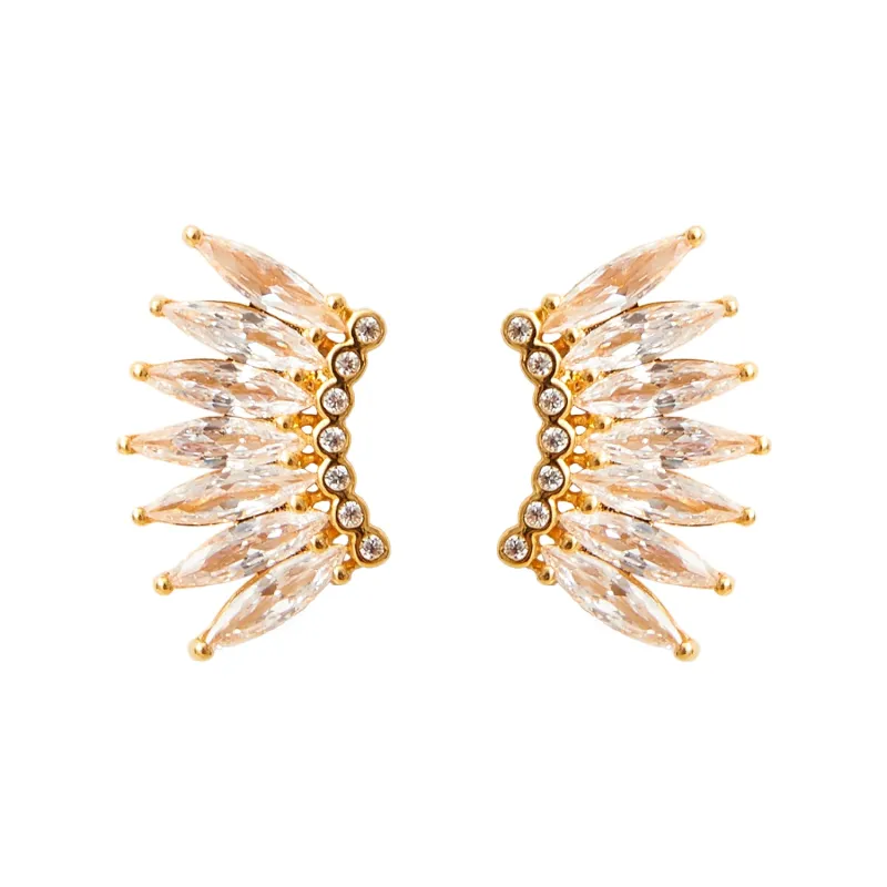 Petite Crystal Madeline Earrings Gold made by Mignonne Gavigan