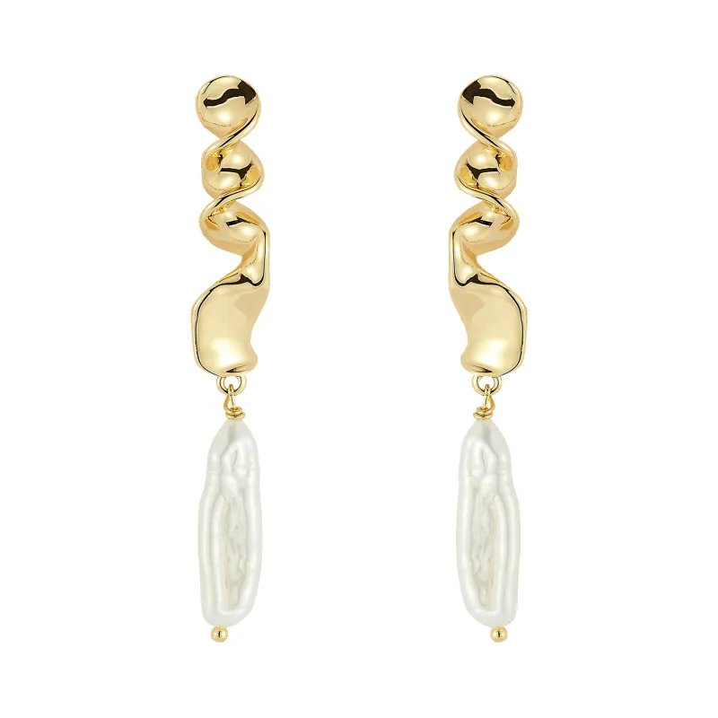 Mirian Pearl Drop Earrings made by Mignonne Gavigan