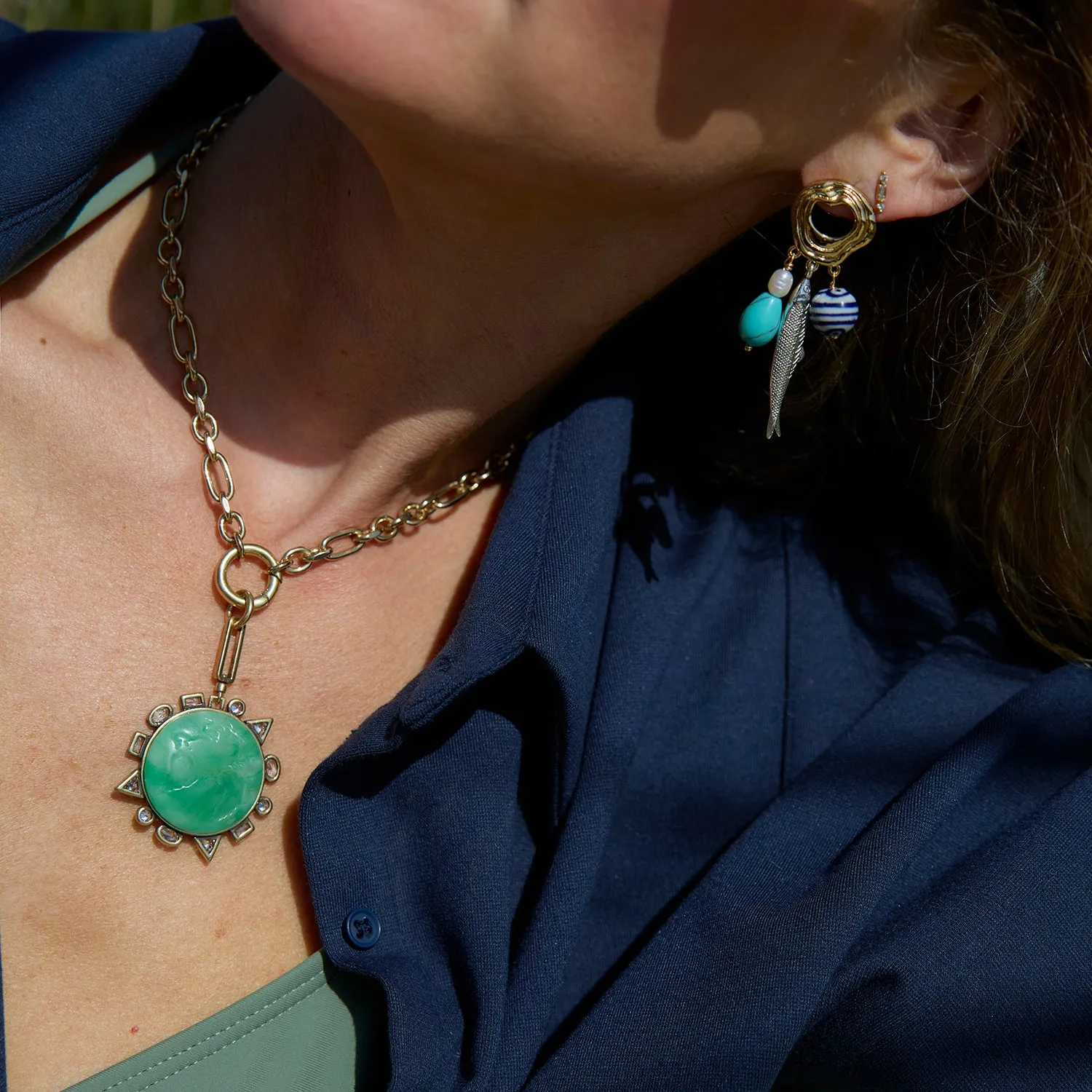 Odyssey Link Necklace Green Gold sold by Mignonne Gavigan product image thumbnail 2