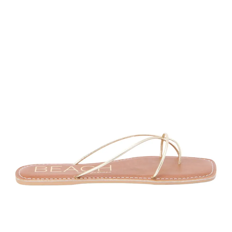 Coastline Metallic Strappy Flat Sandals sold by Shoebacca