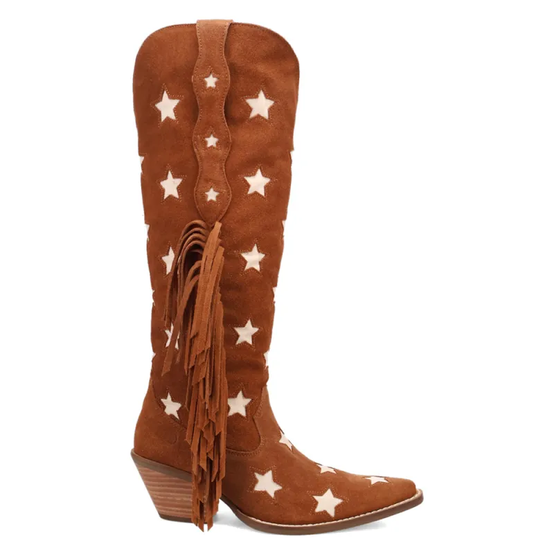 Super Star Fringe Tooled Inlay Snip Toe Cowboy Boots sold by Shoebacca