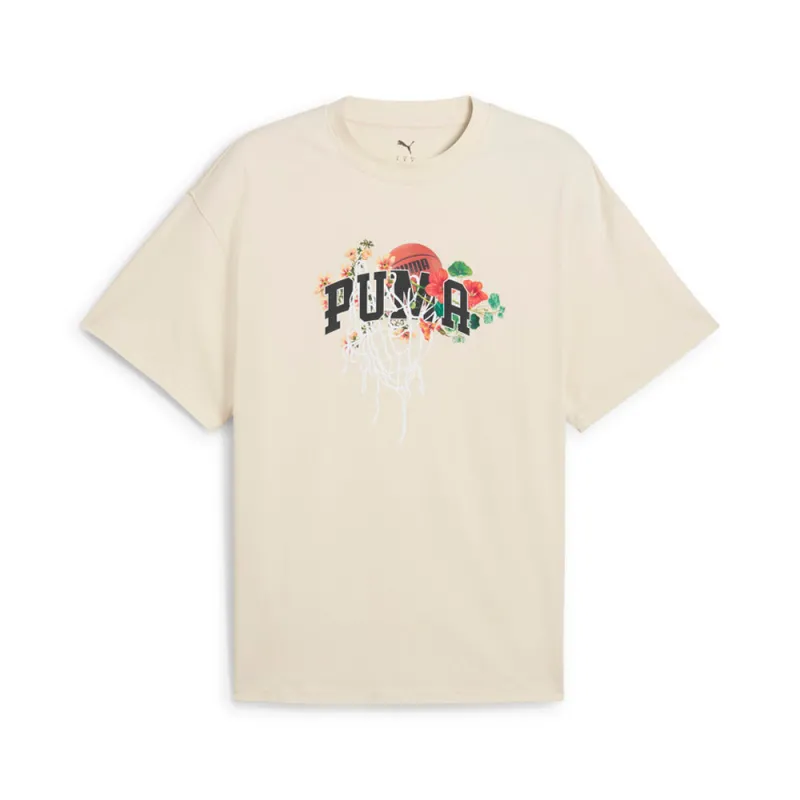 Dunked In Florals Graphic Crew Neck Short Sleeve T-Shirt sold by Shoebacca