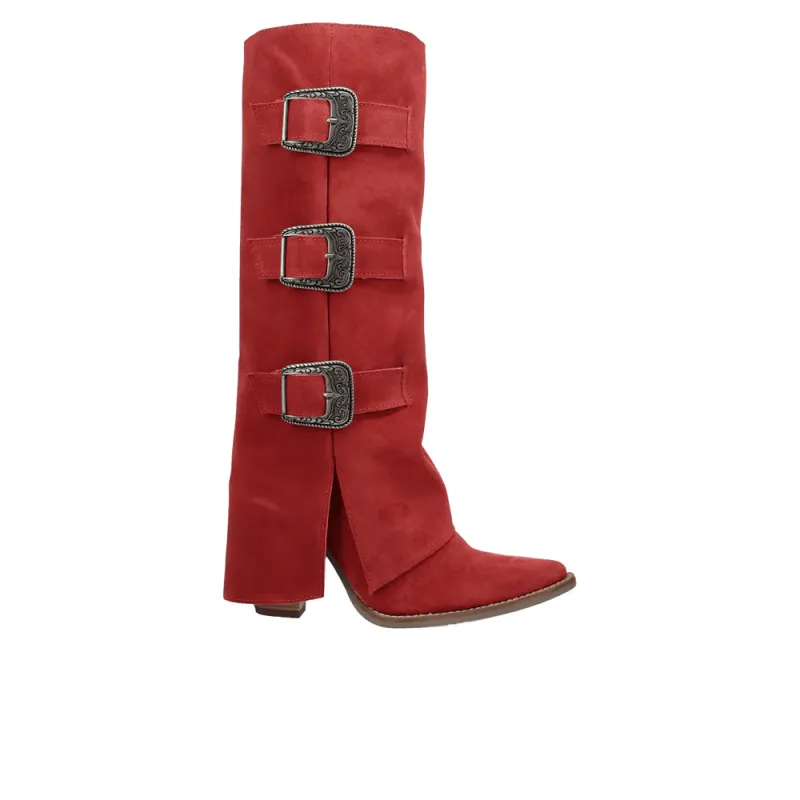 Buckle Bunny Suede Leather Boots sold by Shoebacca