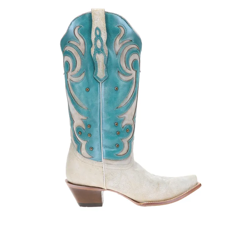 Overlay Embroidered Studded Snip Toe Pull On Cowboy Boots made by Shoebacca