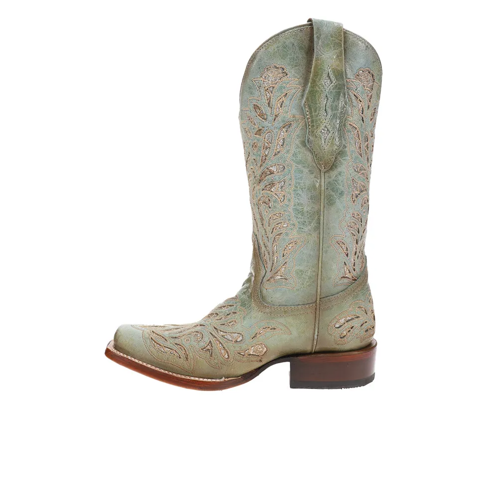 Glitter Inlay Embroidered Square Toe Cowboy Boots sold by Shoebacca product image thumbnail 3