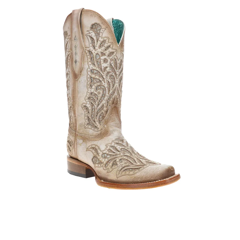 Glitter Inlay Embroidered Square Toe Cowboy Boots sold by Shoebacca product image thumbnail 2