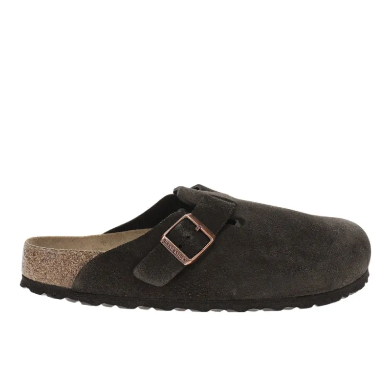 Boston Soft Footbed Suede Leather Clogs made by Shoebacca