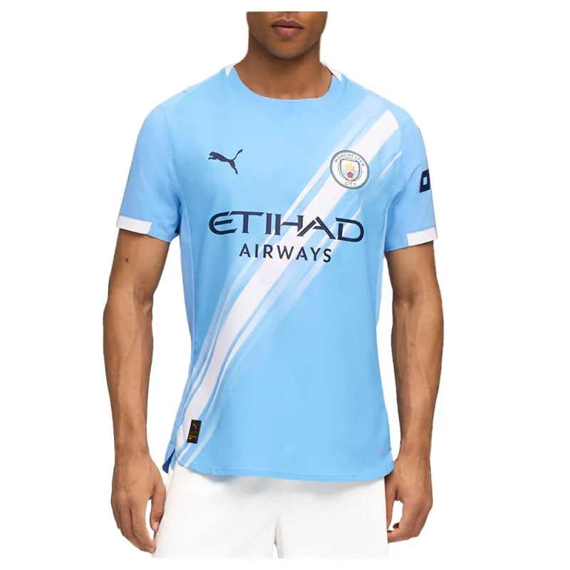 Manchester City F.C. Crew Neck Short Sleeve Home Soccer Jersey Authentic made by Puma