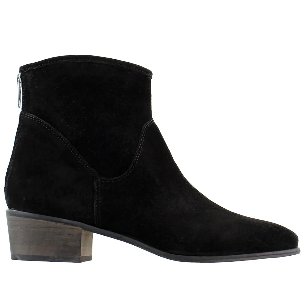 Slow Down Round Toe Zippered Booties sold by Shoebacca