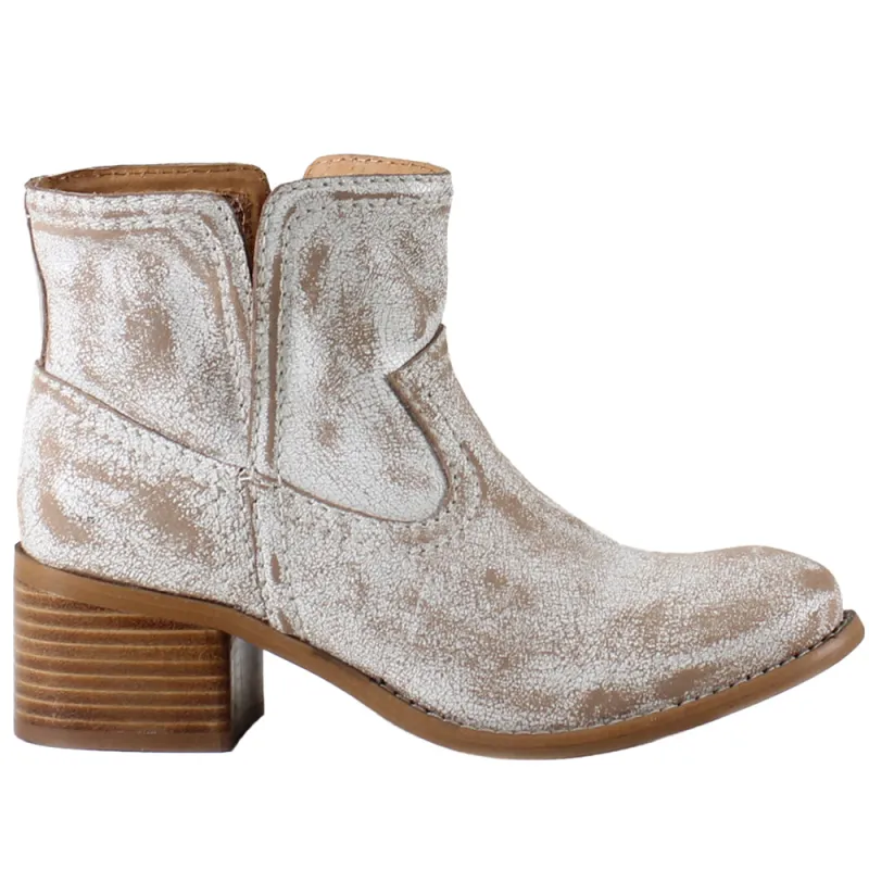 Walnut Grove Distressed Round Toe Cowboy Booties sold by Shoebacca