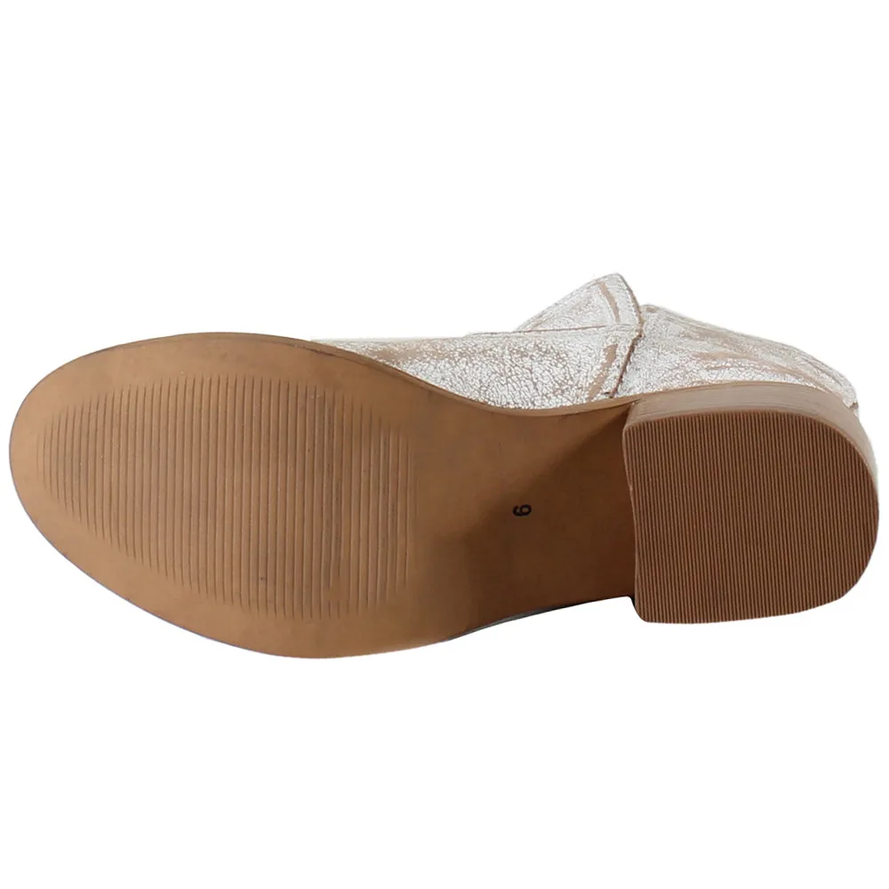 Walnut Grove Distressed Round Toe Cowboy Booties sold by Shoebacca product image thumbnail 5