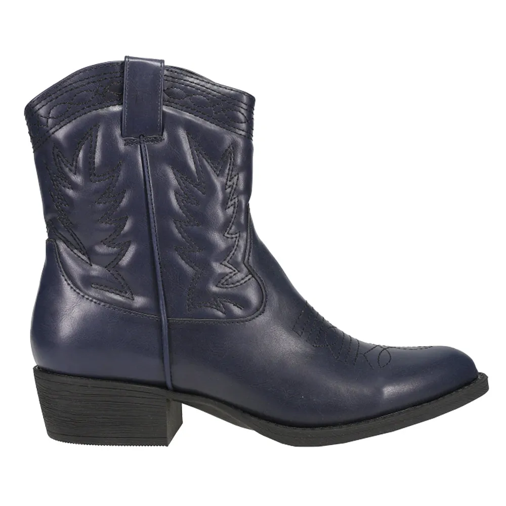 Pistol Embroidered Round Toe Zippered Cowboy Booties sold by Shoebacca