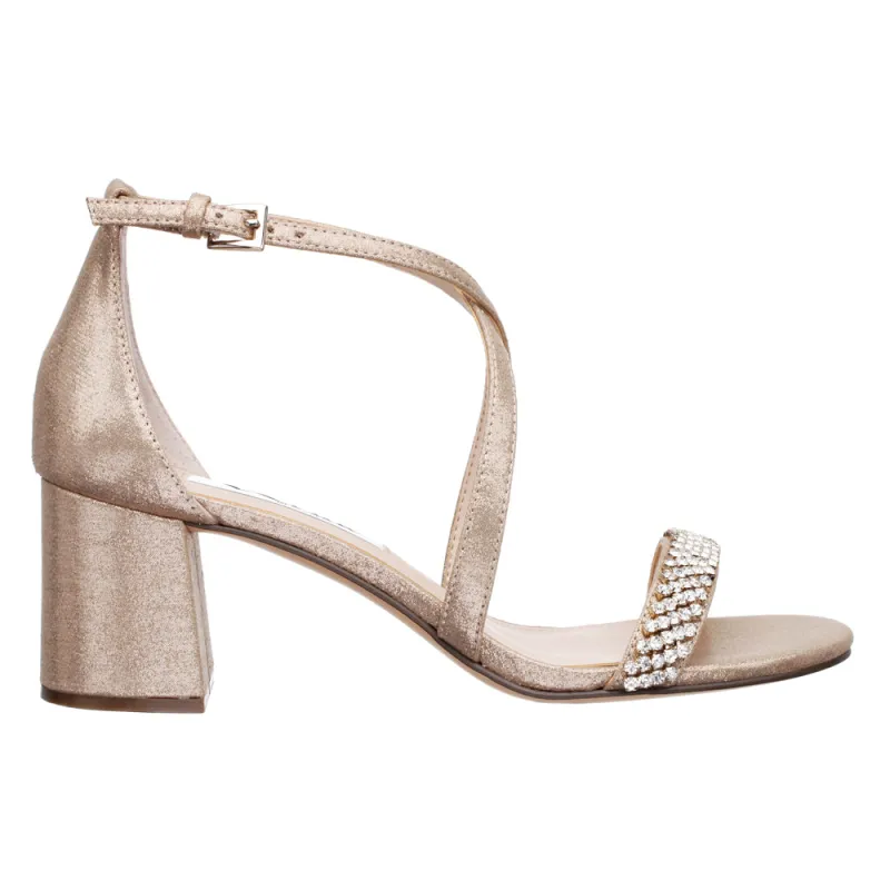 Nora Rhinestone Block Heel Sandals sold by Shoebacca