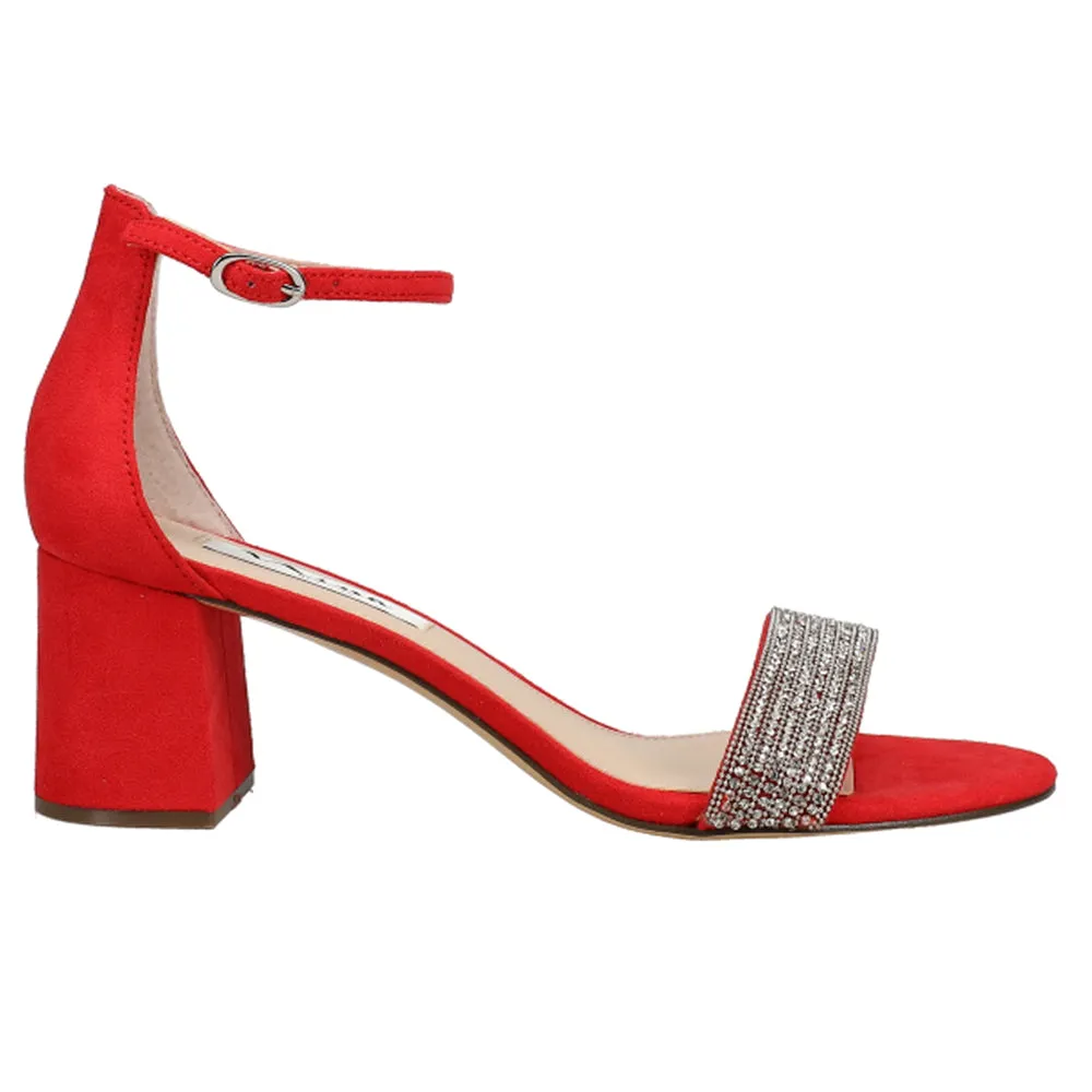 Eloise Rhinestone Ankle Strap Evening Sandals sold by Shoebacca