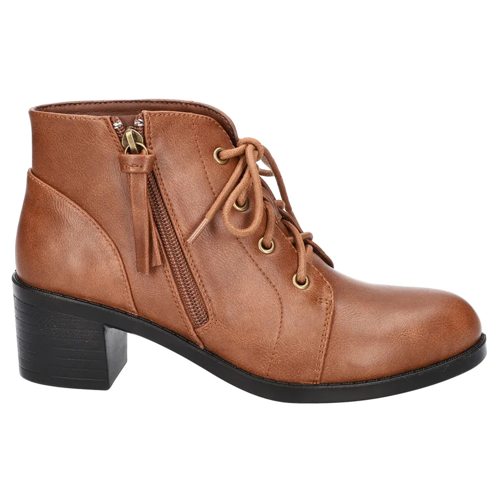 Becker Round Toe Lace Up Zippered Booties sold by Shoebacca