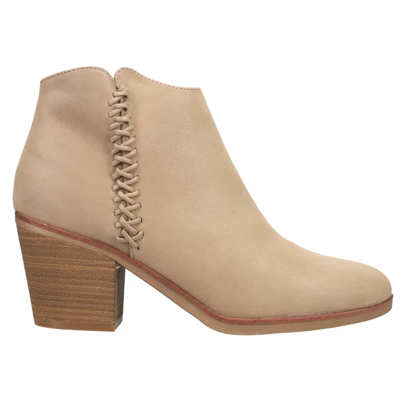 Lasso Round Toe Zippered Booties sold by Shoebacca
