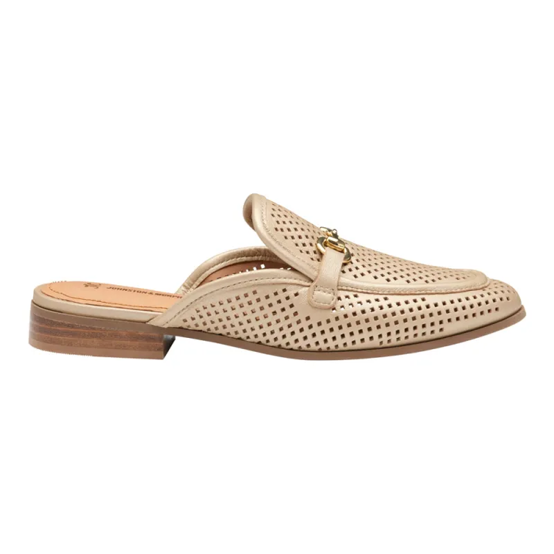 Ali Metallic Perforated Bit Mule Loafers sold by Shoebacca