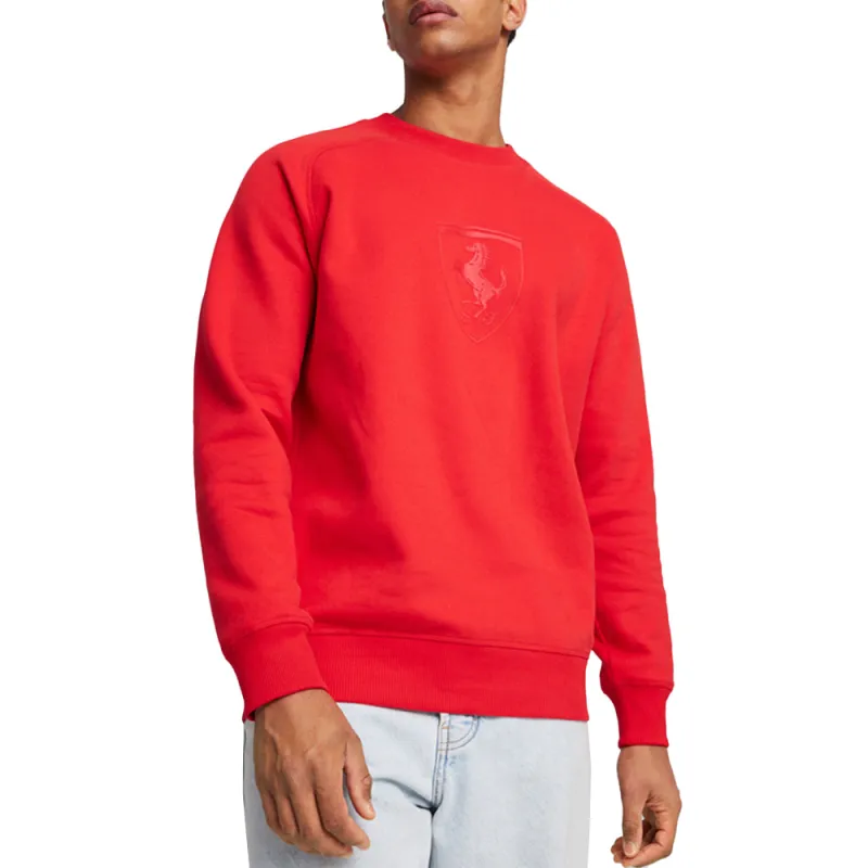 Scuderia Ferrari Race Big Shield Logo Crew Neck Long Sleeve Sweatshirt sold by Shoebacca