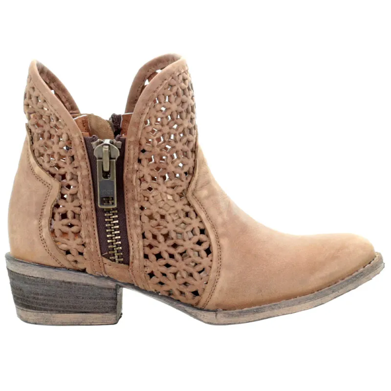 Q5020 Hand-cut Round Toe Cowboy Booties made by Shoebacca