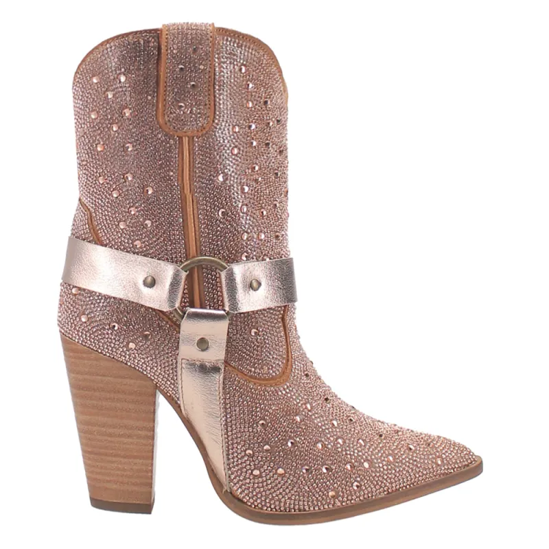 Crown Jewel Rhinestone Snip Toe Zippered Cowboy Booties sold by Shoebacca