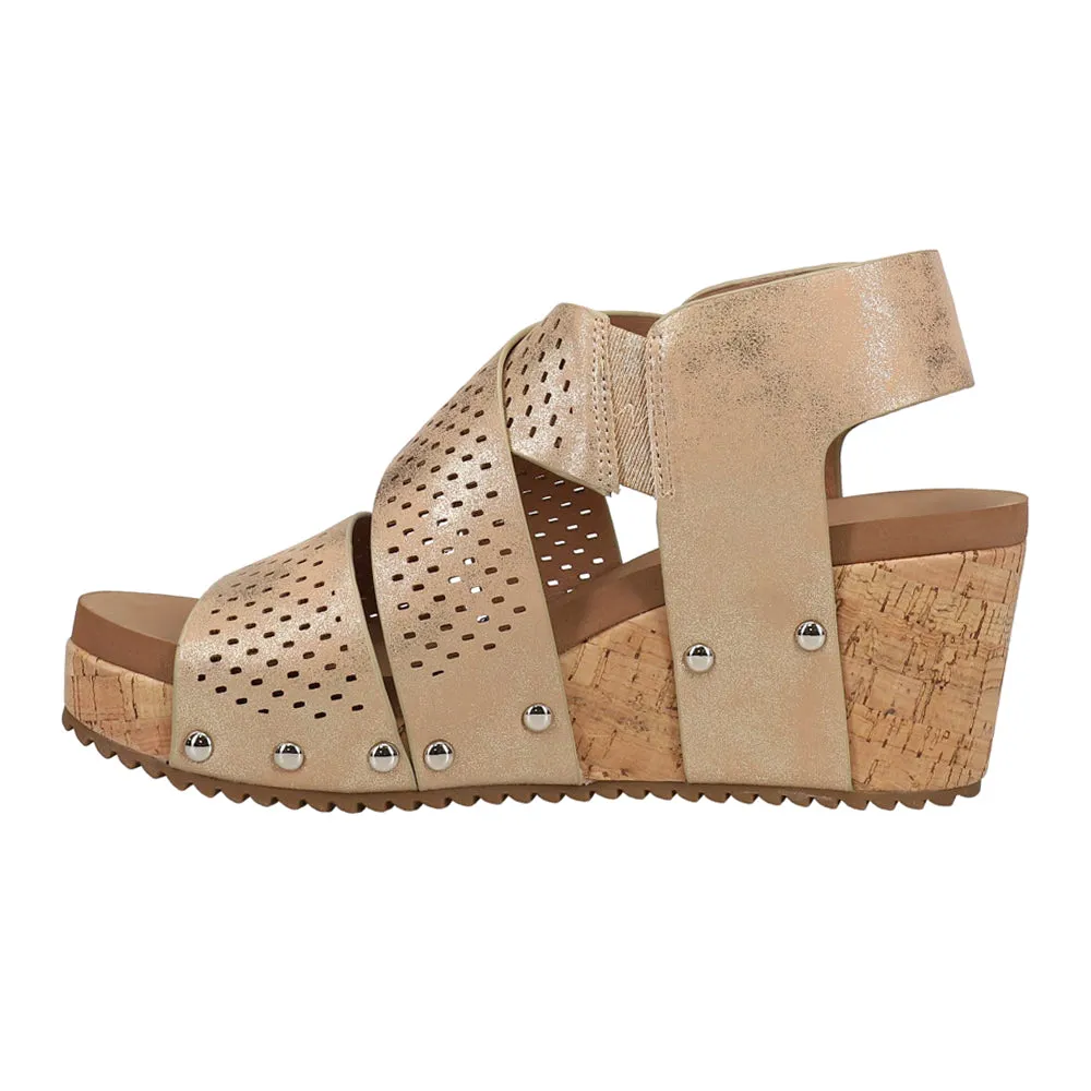 Guilty Pleasure Metallic Studded Wedge Slingback Sandals sold by Shoebacca product image thumbnail 3