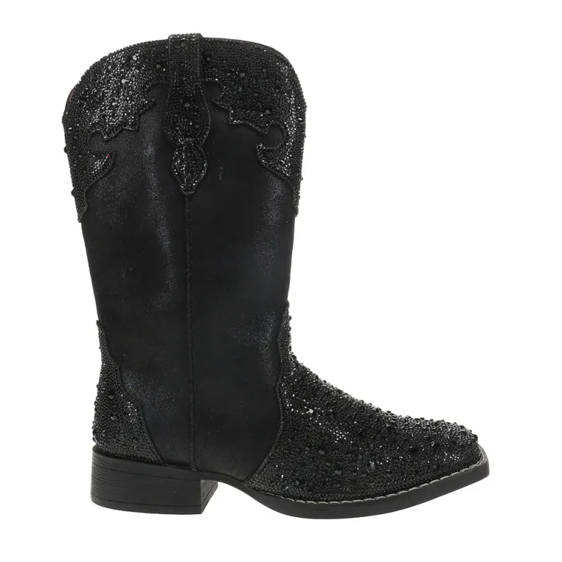 Starlit Rhinestone Square Toe Cowboy Boots sold by Shoebacca