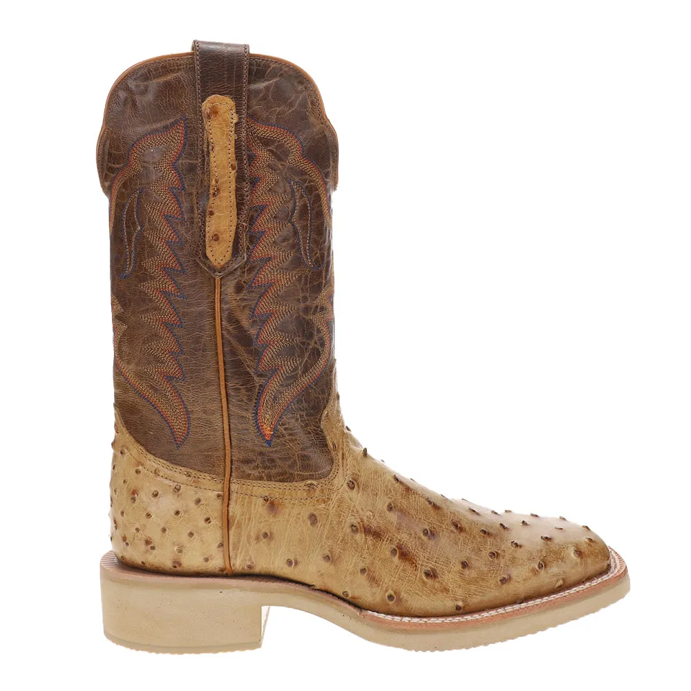 Full Quill Ostrich 11 Inch Wide Square Toe Cowboy Boots sold by Shoebacca