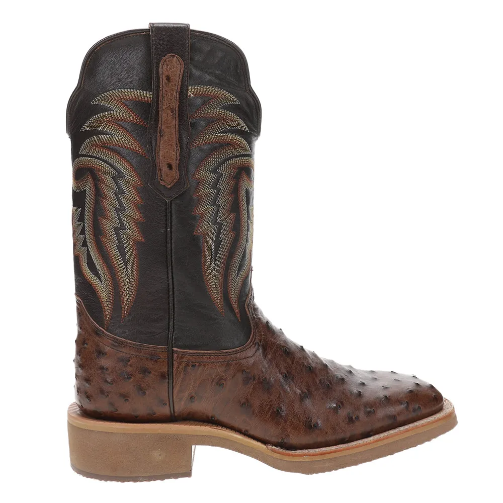 Full Quill Ostrich 11 Inch Wide Square Toe Cowboy Boots sold by Shoebacca