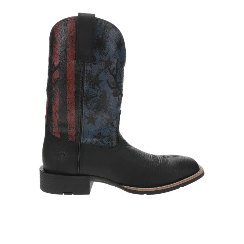 Sport Liberty Antler Embroidered Square Toe Pull On Cowboy Boots sold by Shoebacca