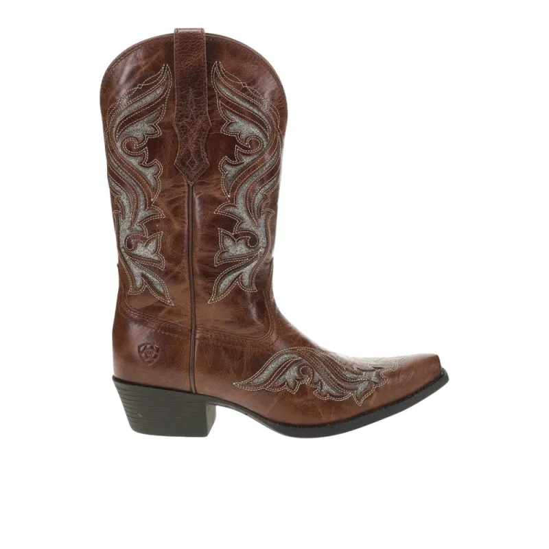 Heritage Bliss Tooled Inlay Embroidered Snip Toe Pull On Cowboy Boots sold by Shoebacca