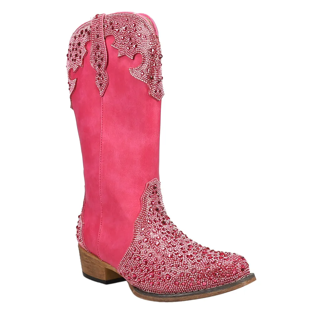 Riley Jewells Rhinestone Overlay Snip Toe Cowboy Boots sold by Shoebacca product image thumbnail 2