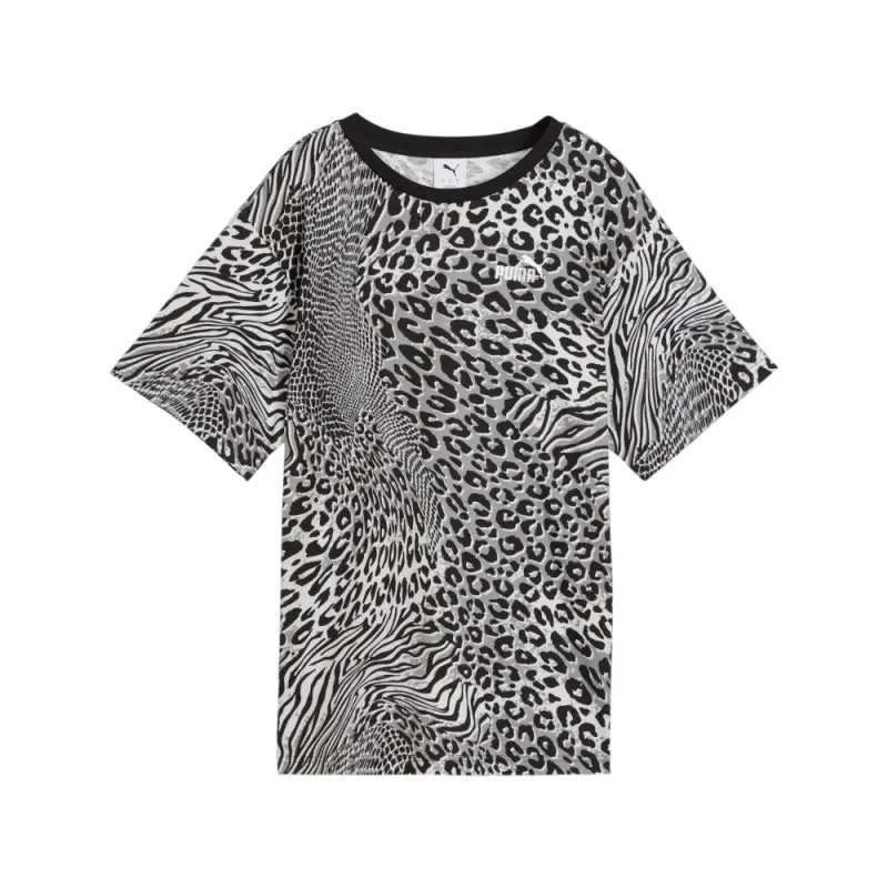Essentials Graphic Animal Print Relaxed Crew Neck Short Sleeve T-Shirt made by Puma