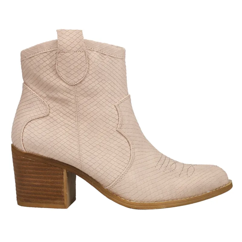 Unite Snake Round Toe Cowboy Booties made by Dirty Laundry