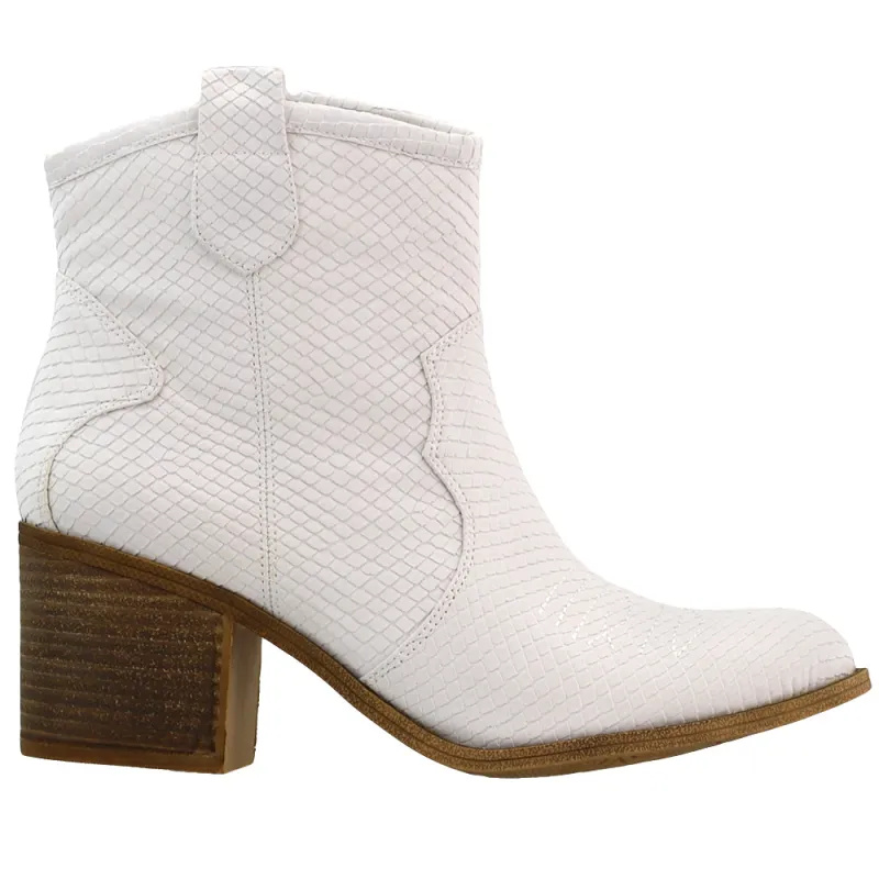 Unite Snake Round Toe Zippered Cowboy Booties made by Dirty Laundry