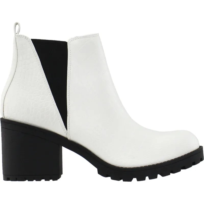 Lisbon Croc Round Toe Pull On Platform Chelsea Booties made by Dirty Laundry