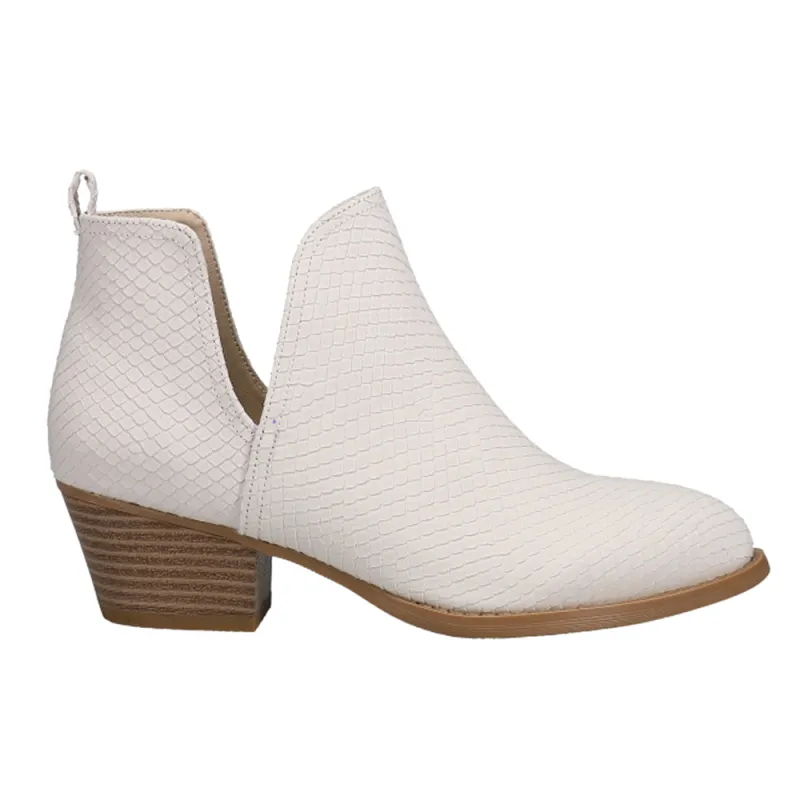 Cherish Snake Round Toe Cowboy Booties sold by Shoebacca