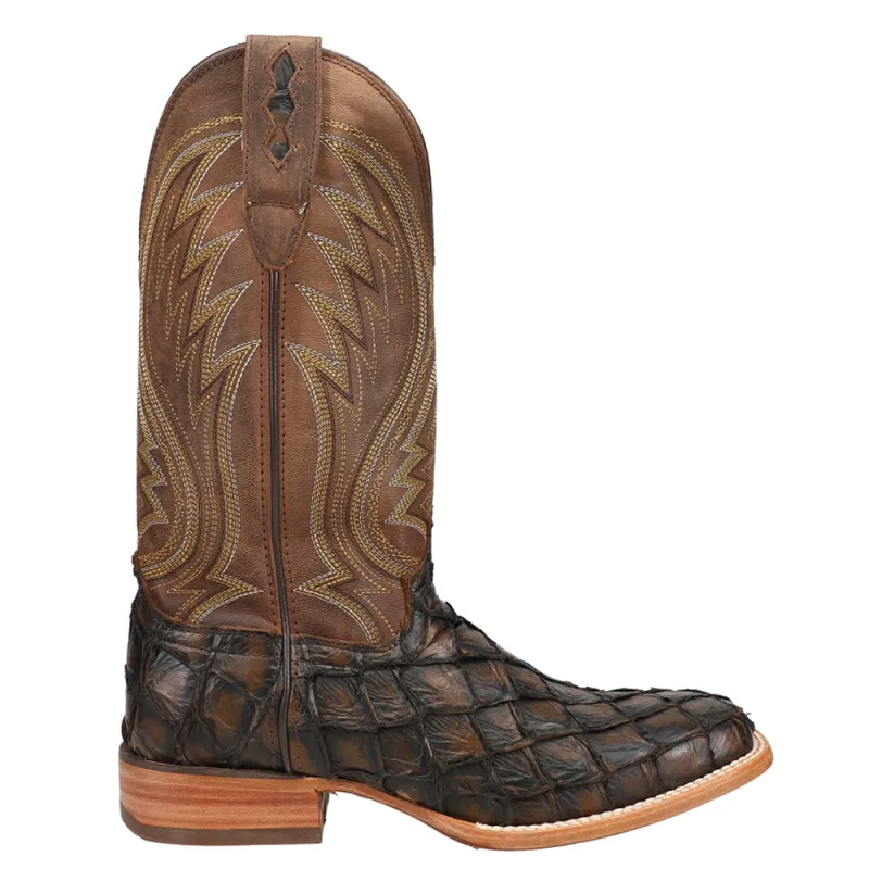 Exotic Pirarucu Western Square Toe Cowboy Boots sold by Shoebacca