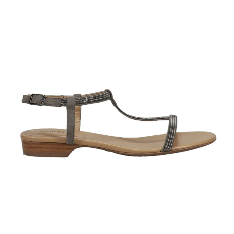 Brea Chain Rhinestone T-Strap Sandals made by VANELi