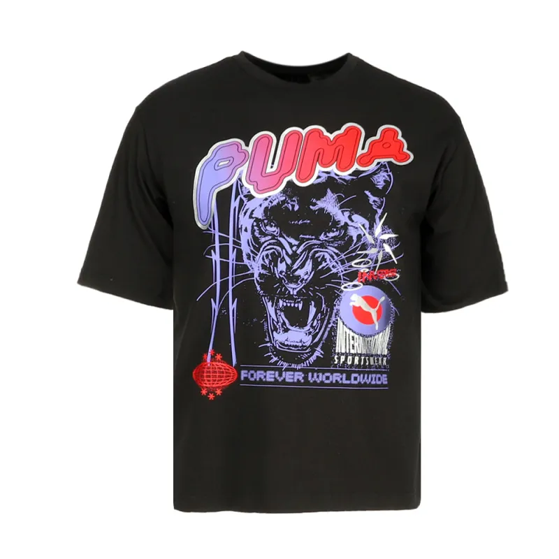 Inverse Boxy Graphic Crew Neck Short Sleeve T-Shirt made by Puma