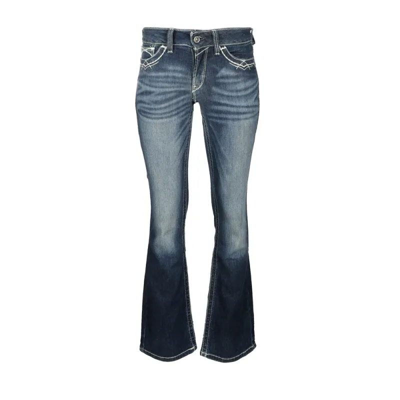 R.E.A.L Mid Rise Stretch Entwined Boot Cut Jeans sold by Shoebacca