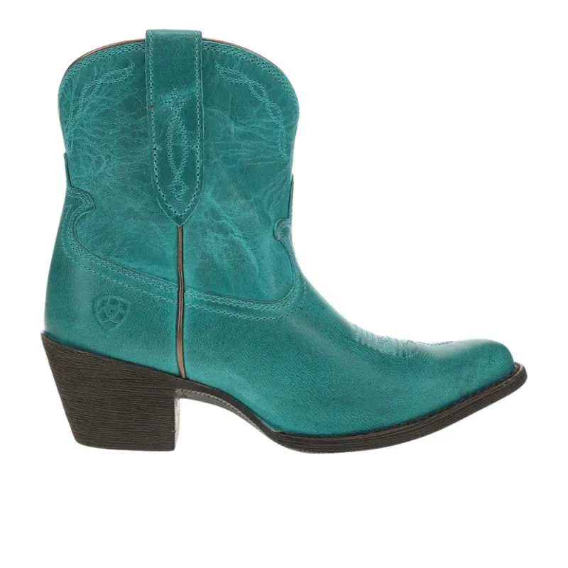 Maggie Embroidered Pointed Toe Pull On Cowboy Booties made by Ariat