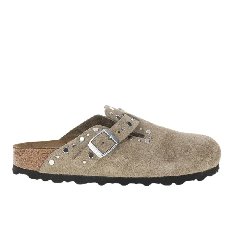 Boston Rivets Suede Leather Clogs sold by Shoebacca
