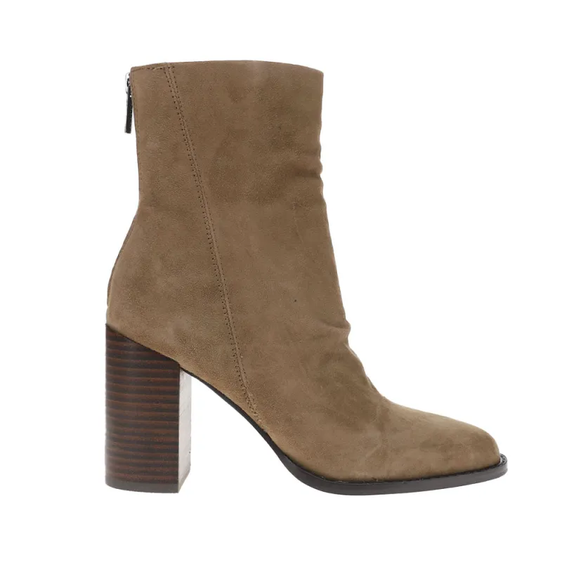 Obsession Round Toe Block Heel Zippered Boots sold by Shoebacca