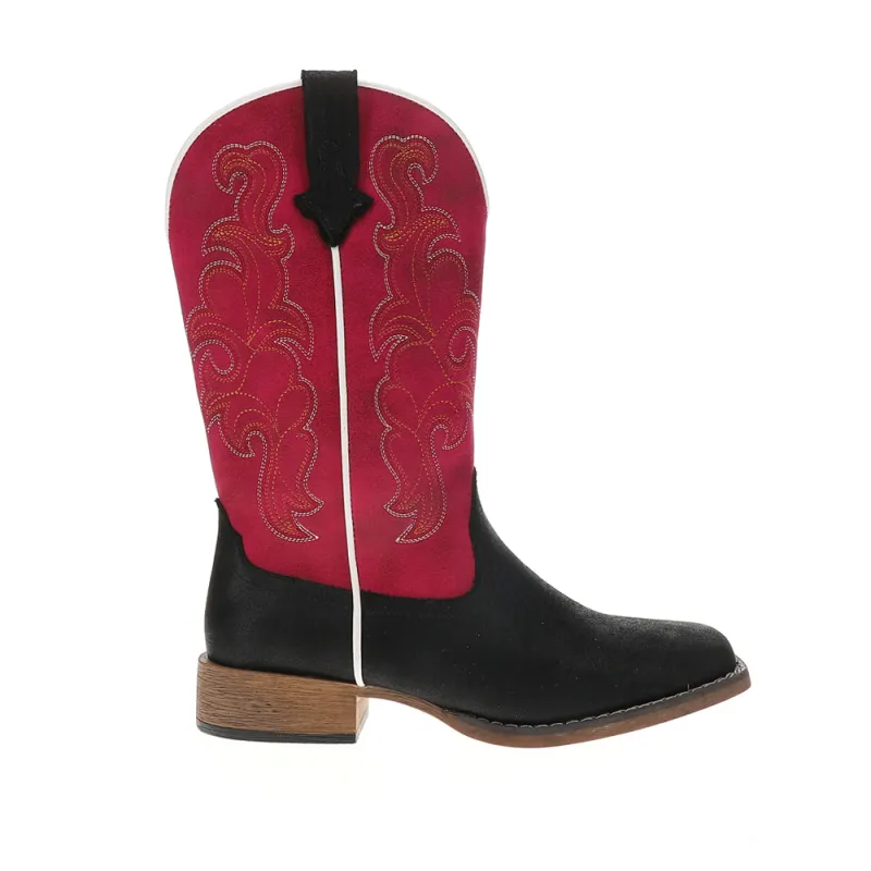 Cowboy Classic Embroidered Square Toe Pull On Cowboy Boots made by Roper