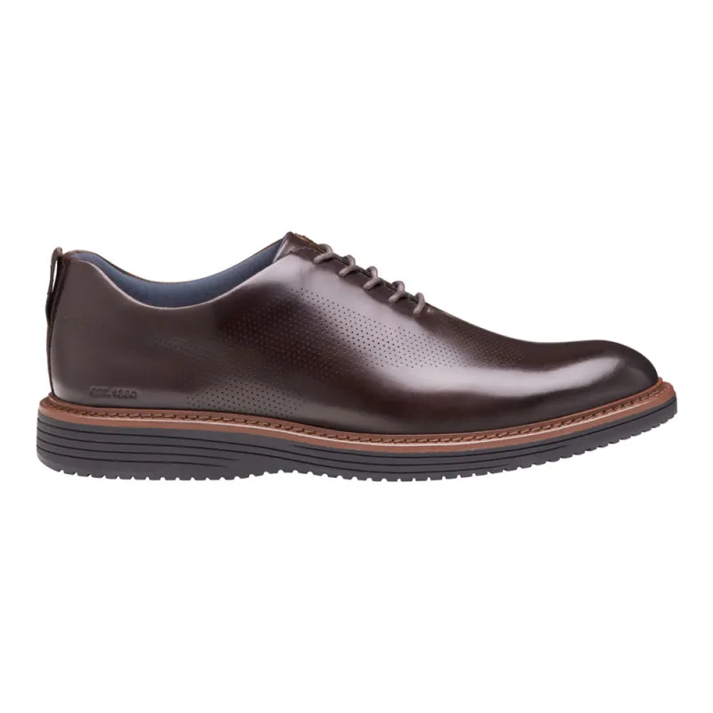 Upton One-Piece Perforated Plain Toe Lace Up Dress Shoes made by Johnston & Murphy