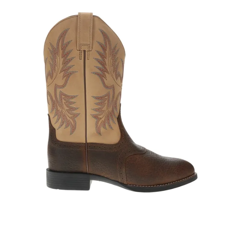 Heritage Stockman Embroidered Round Toe Cowboy Boots made by Ariat