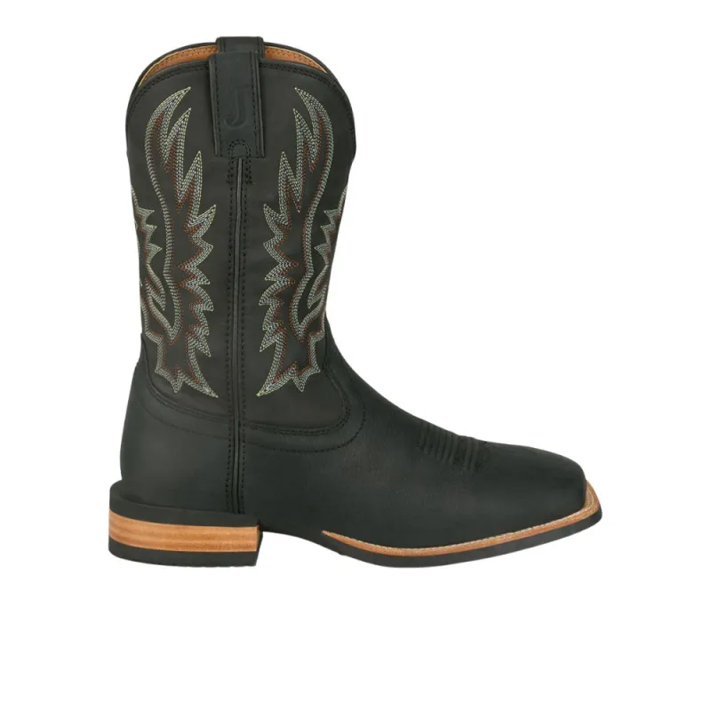Rustle 11 Inch Embroidered Square Toe Pull On Cowboy Boots made by Justin Boots