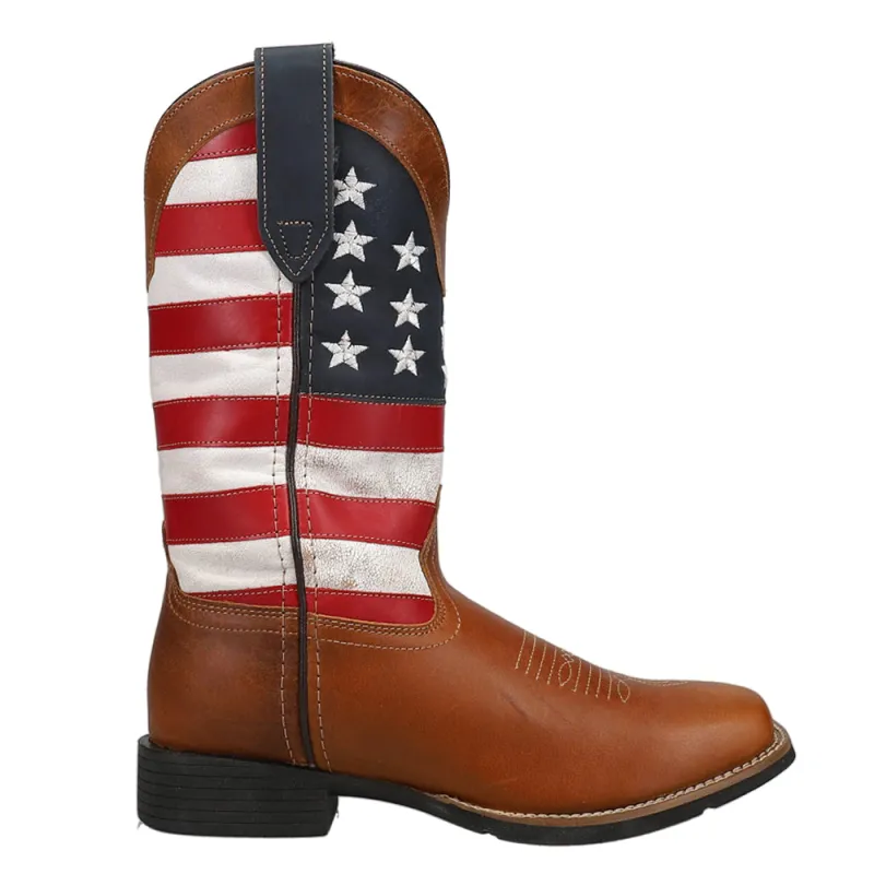 Patriotism Square Toe Cowboy Boots made by Roper